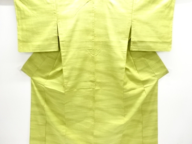 雪輪に花模様織り出し手織り紬単衣着物